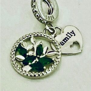Family Tree Double Dangle Charm S925 ale sterling silver